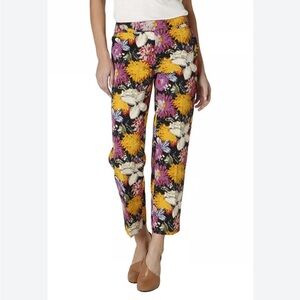 Anthropologie Elevenses Tropica Straight Leg Ankle Trousers Pants Floral Size 6